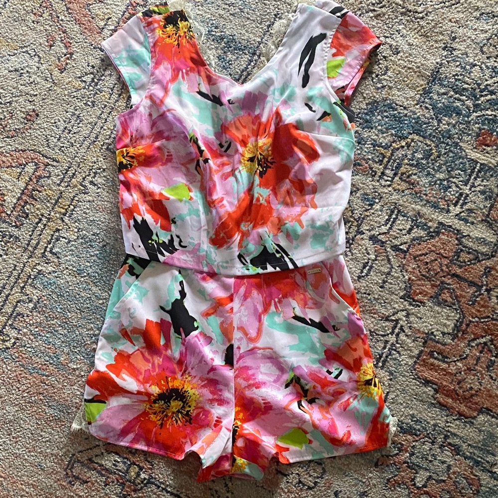 bebe Floral Multicolor Romper
